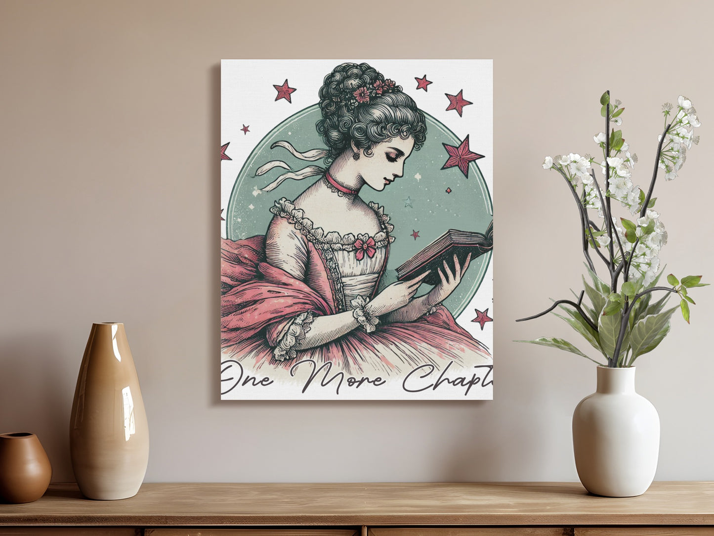 Vintage Reading Lady One More Chapter Art Print product type