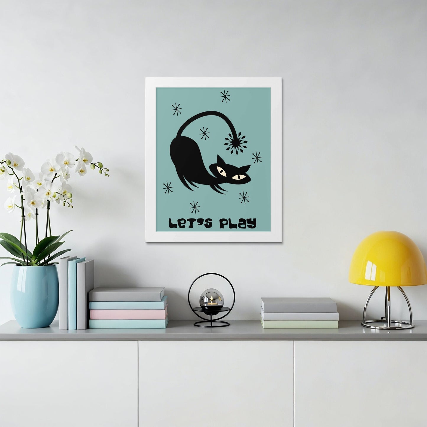 Let's Play Wall Art with Black Cat Decor Product