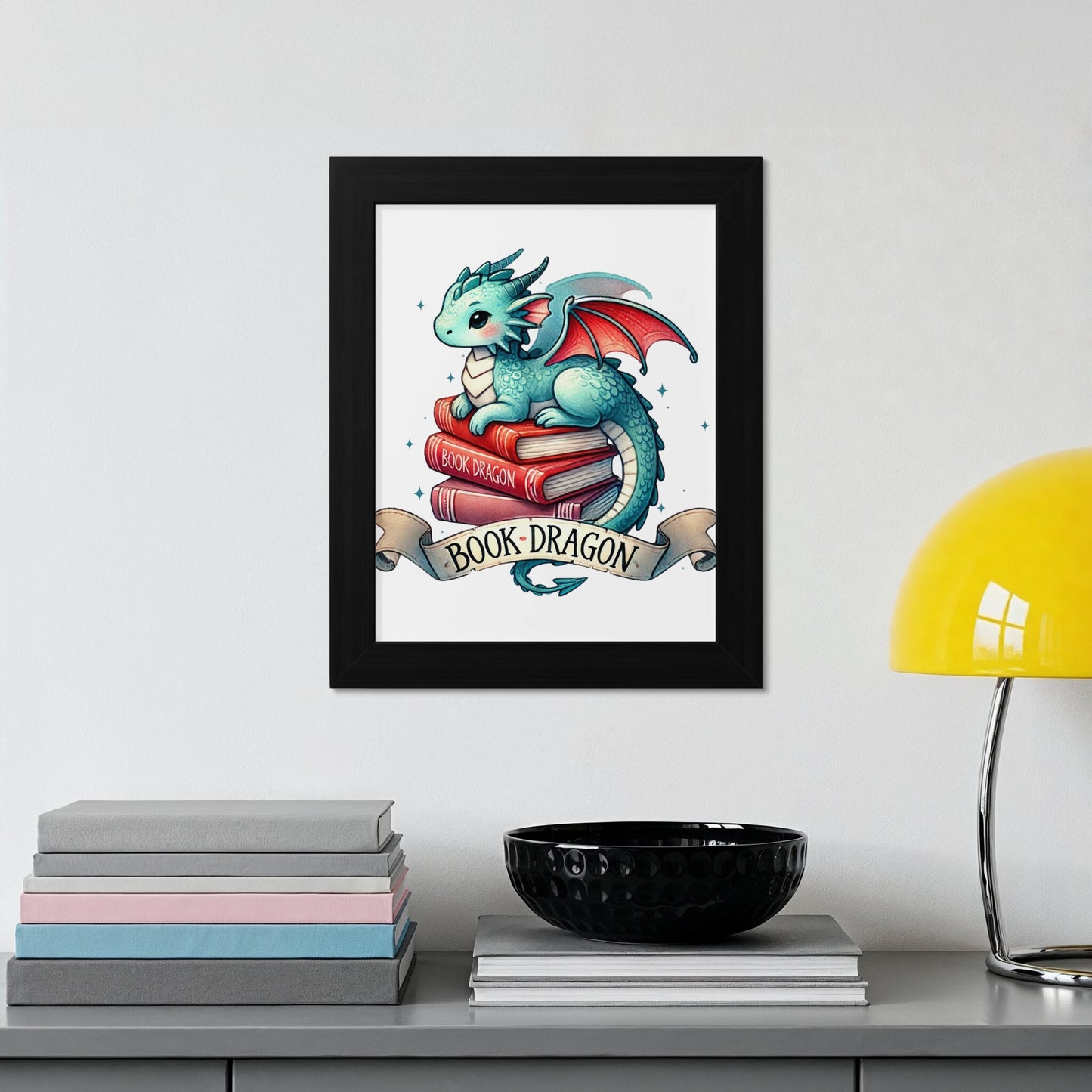 Book Dragon Artwork for Fantasy Lovers Framed product
