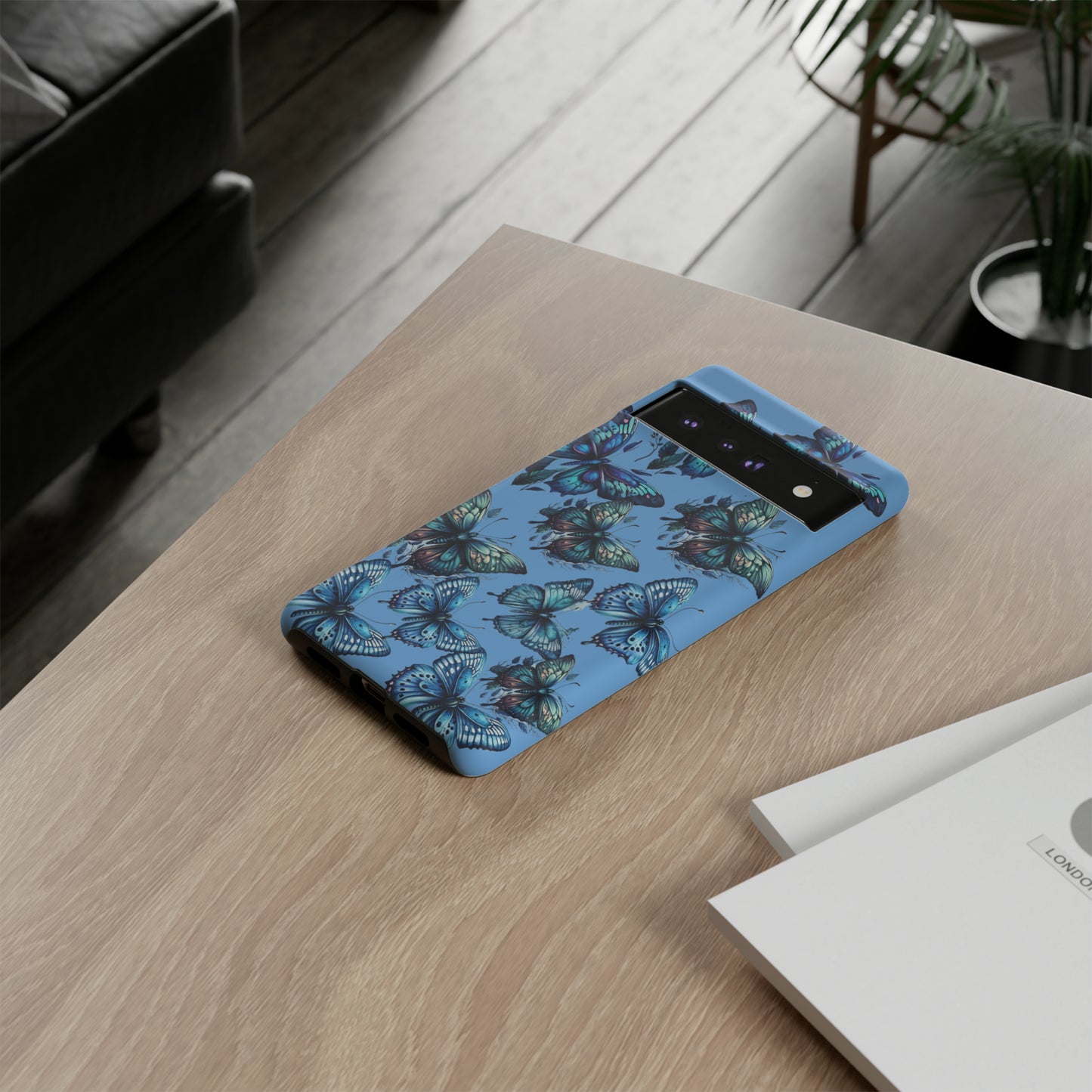 Blue Butterfly iPhone Case, Cute Cell Phone Case, Abstract Phone Case, iPhone Cover