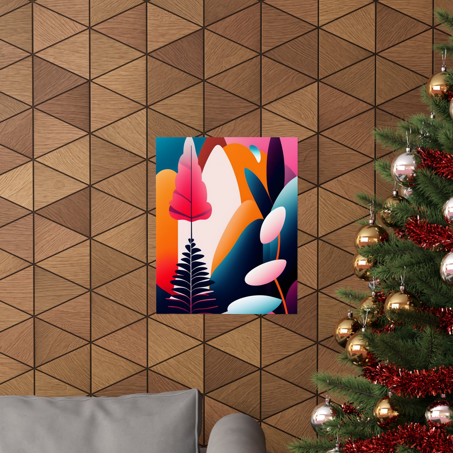 Mid-Century Modern Wall Art Print, Wall Room Decor Premium Matte Vertical Poster