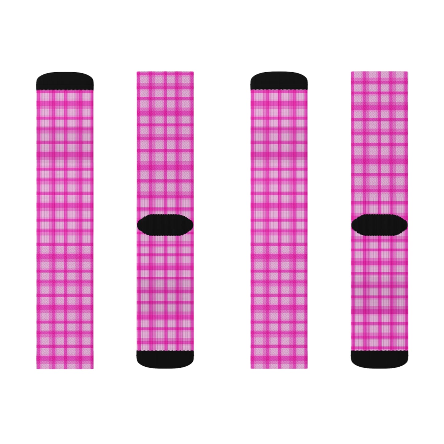 Pink Checkered Novelty Socks Valentine's Day Socks, Cute Sublimation Socks