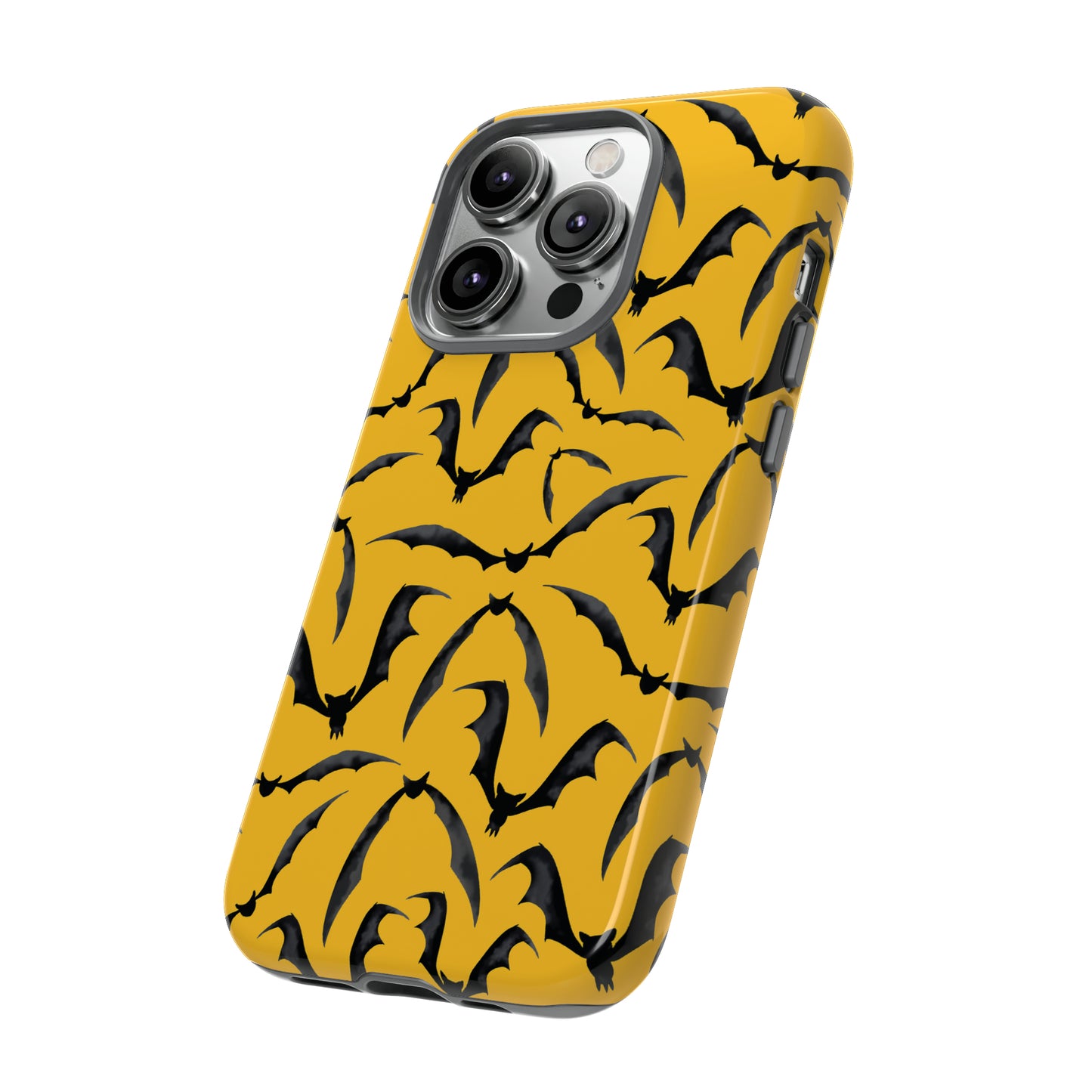 Bat Phone Case, iPhone 15 Case, Cute Glossy Halloween Goth Phone Case