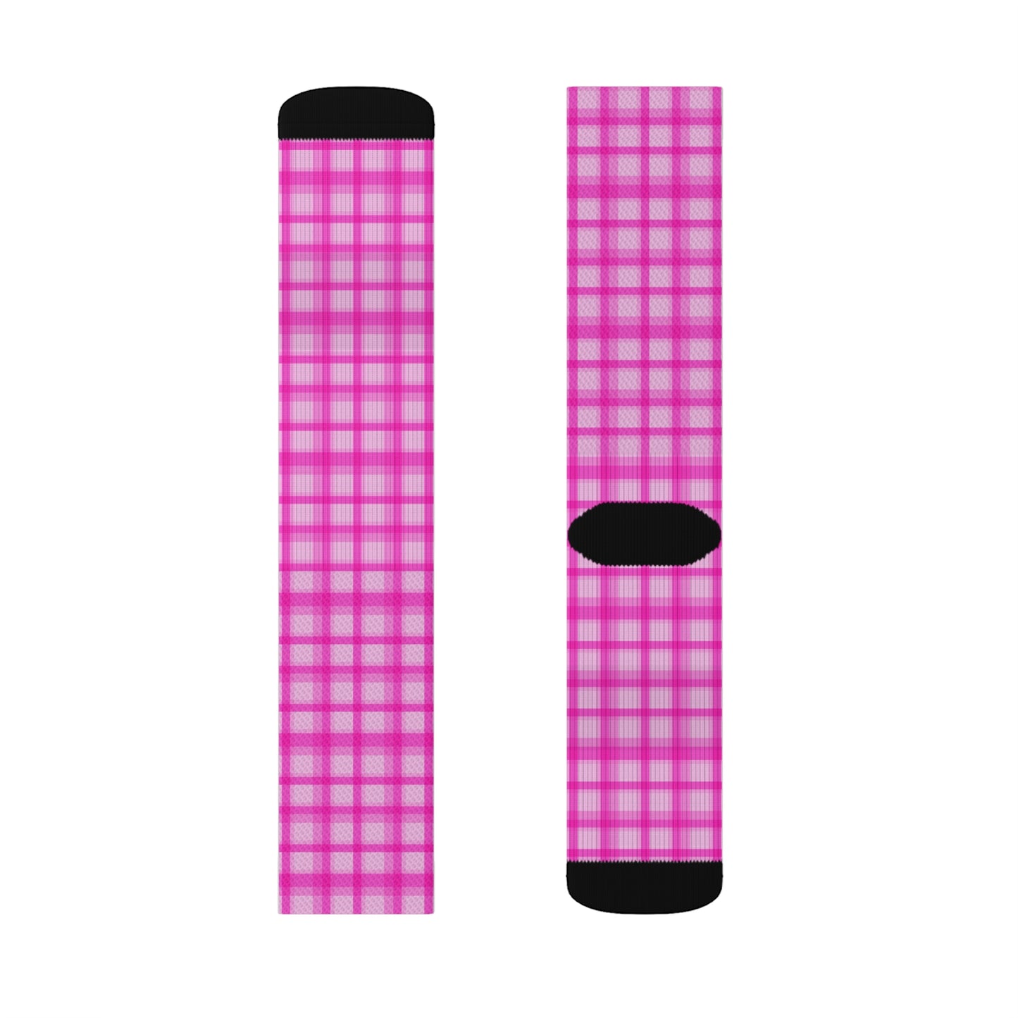 Pink Checkered Novelty Socks Valentine's Day Socks, Cute Sublimation Socks