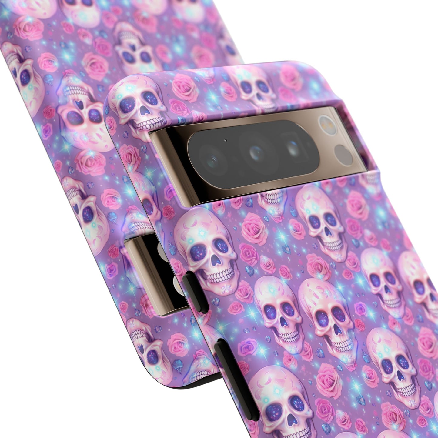 Phone Case - Skull and Roses Pastel Goth Tough Case