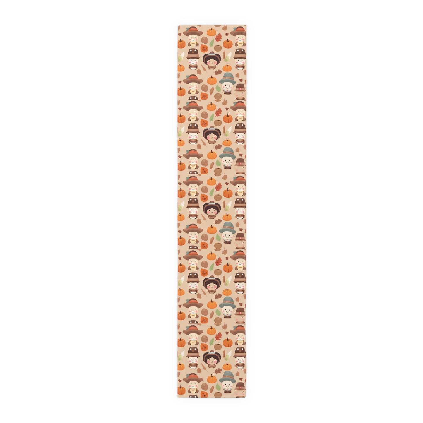 Kawaii Table Runner, Cute Thanksgiving Table Decoration, Holiday Table Cloth,