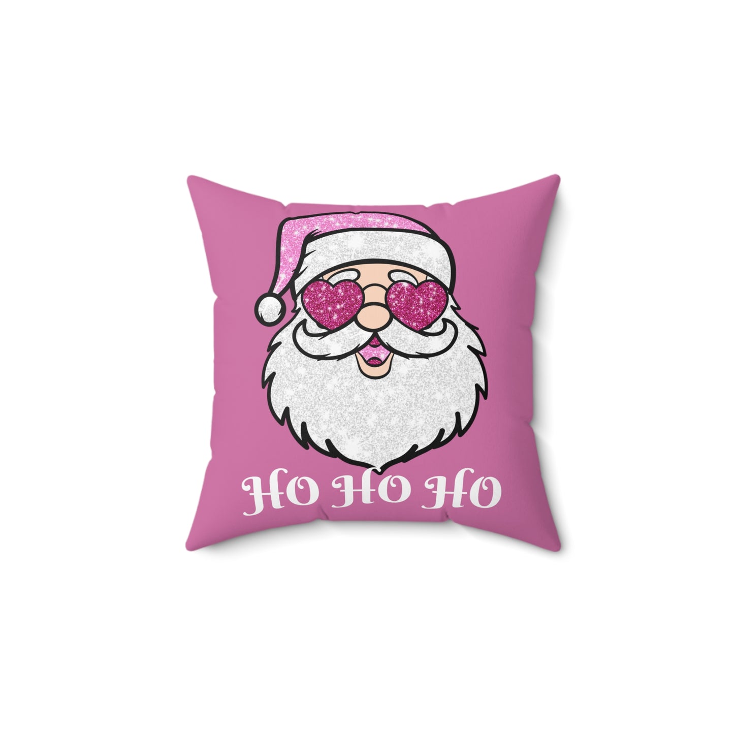 Pink Santa Throw Pillow Cover, Cute Santa Pillow, Christmas Pillow Cover, Holiday
