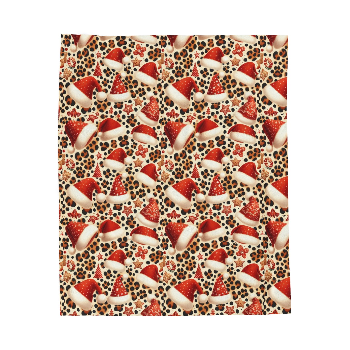 Velveteen Plush Blanket - Leopard Print Christmas Throw Blanket Couch