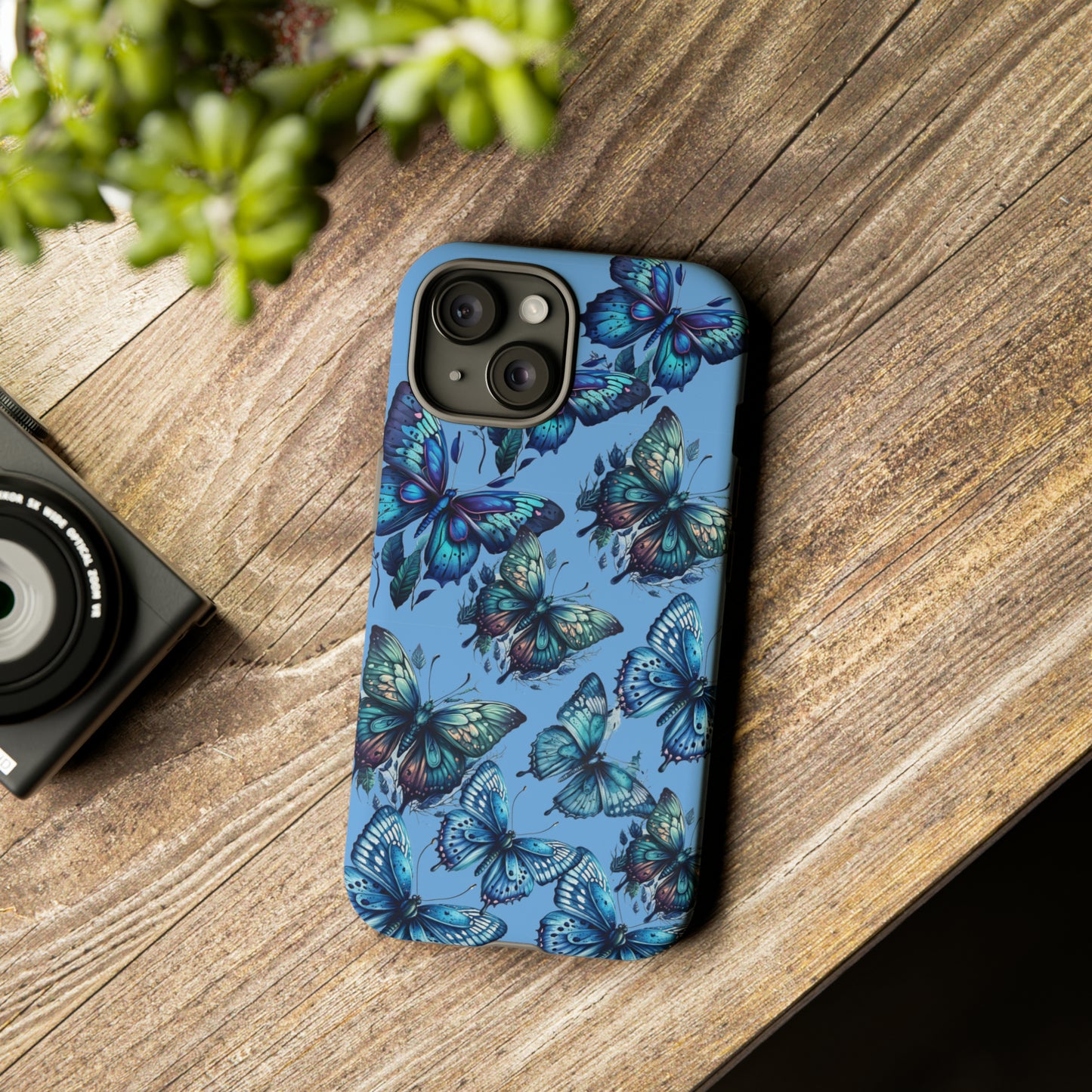 Blue Butterfly iPhone Case, Cute Cell Phone Case, Abstract Phone Case, iPhone Cover