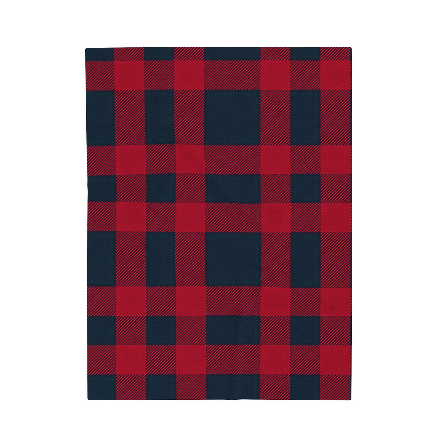 Plush Blanket Throw - Red Buffalo Plaid Design-