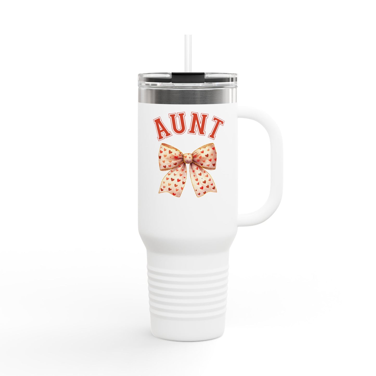 Aunt Coquette Stlye Insulated Travel Mug, Coquette Bow Coffee Tumbler, 40oz Stainless Steel