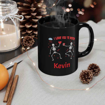 Dancing Skeleton Valentine Personalize Coffee Mug, Funny Goth Valentine Day Gift