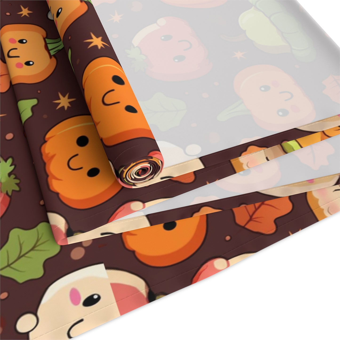 Kawaii Table Runner, Cute Fall Table Decoration, Holiday Table Cloth