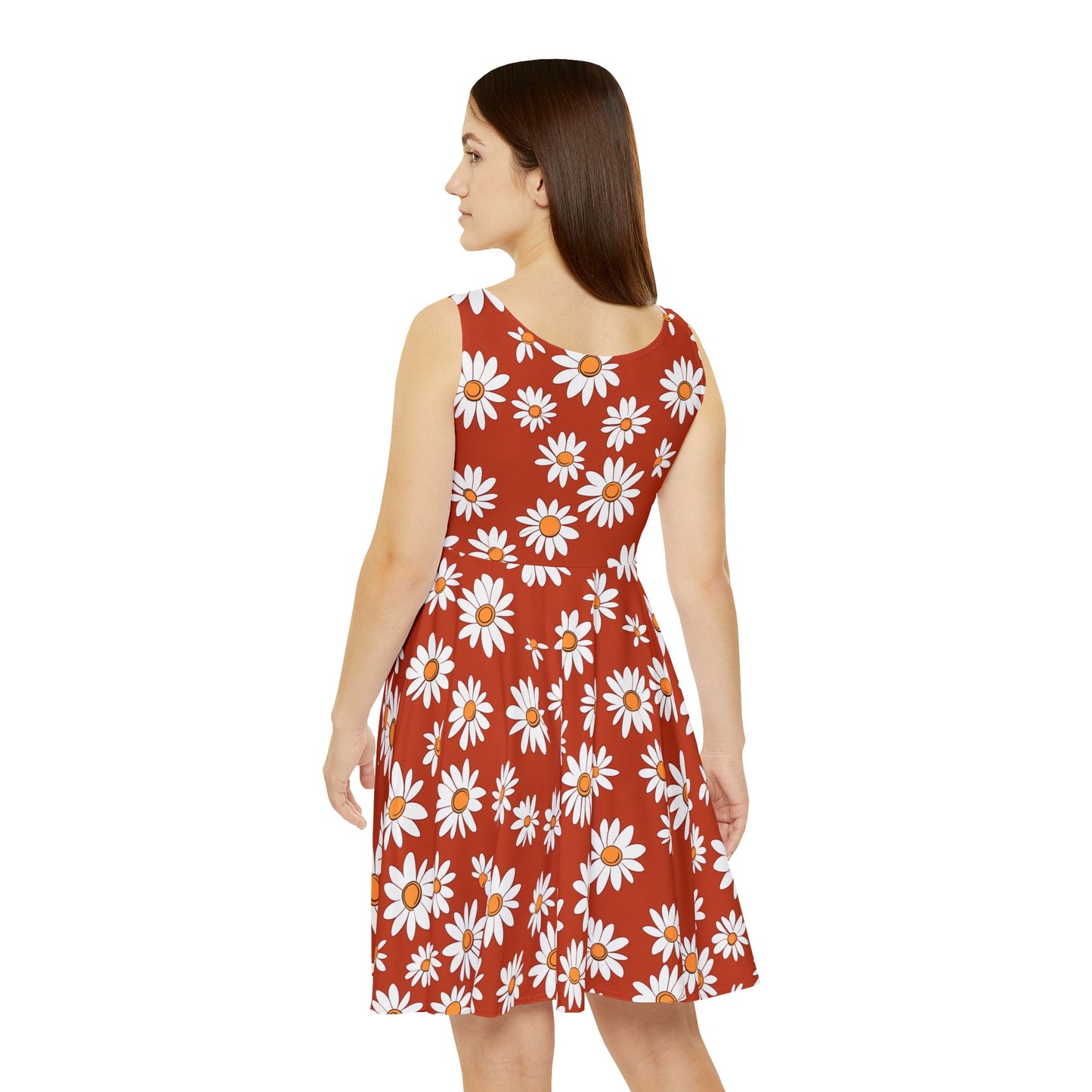 Daisy Skater Dress Summer Dress- Cute Floral Dress Fit and Flare Dress-Sun Dress