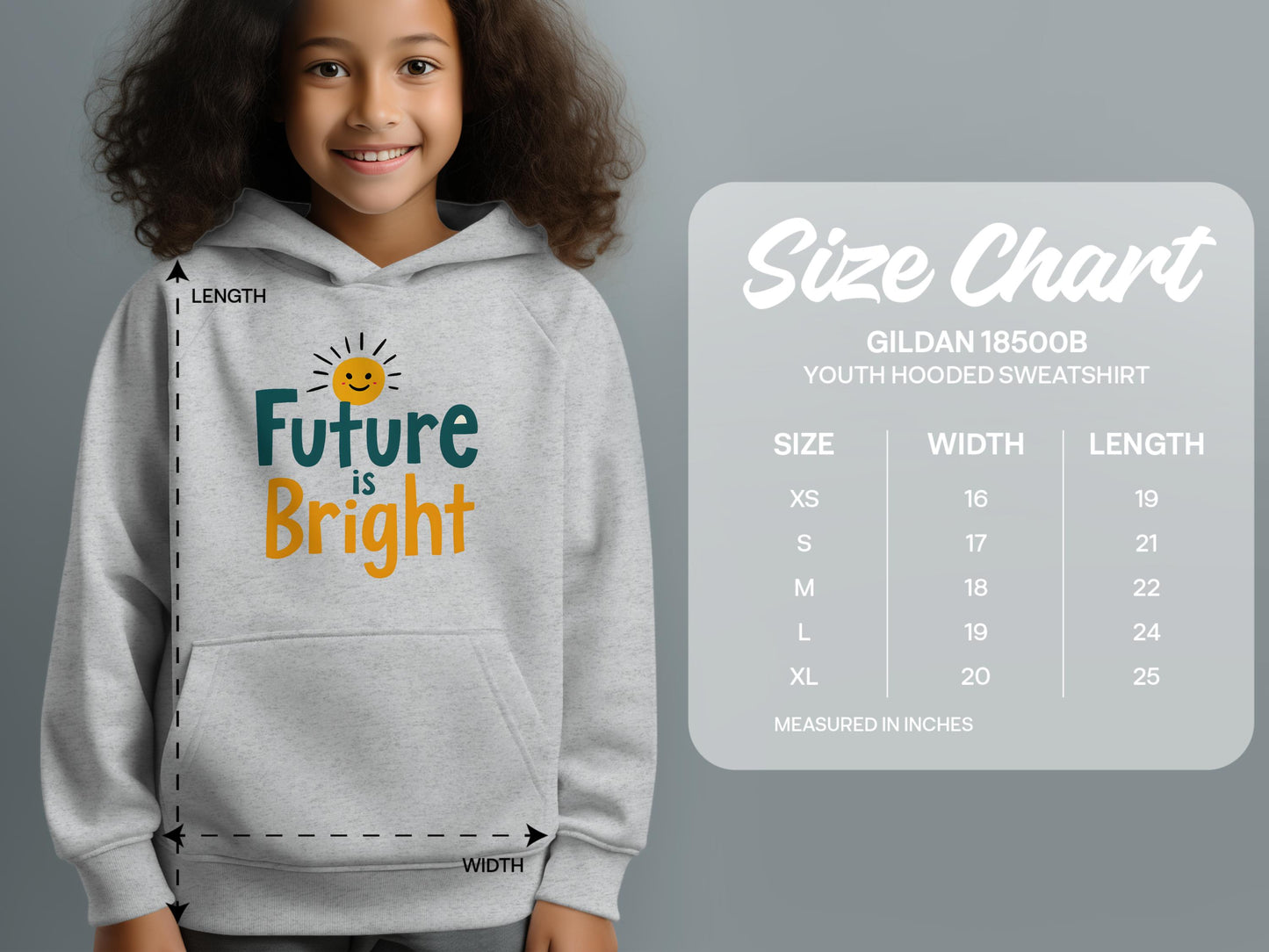 Future is Bright Youth Hooded Sweatshirt product type