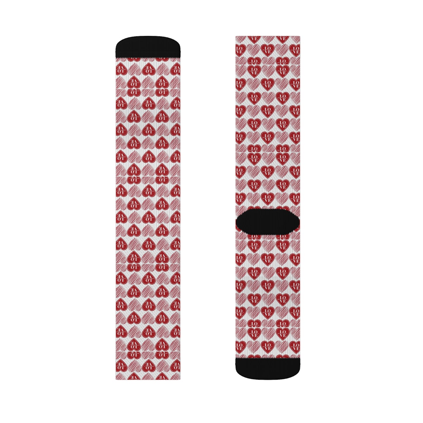 Habensens Heart Socks, Cute Fun Novelty Valentine's Socks, Sublimation Socks,