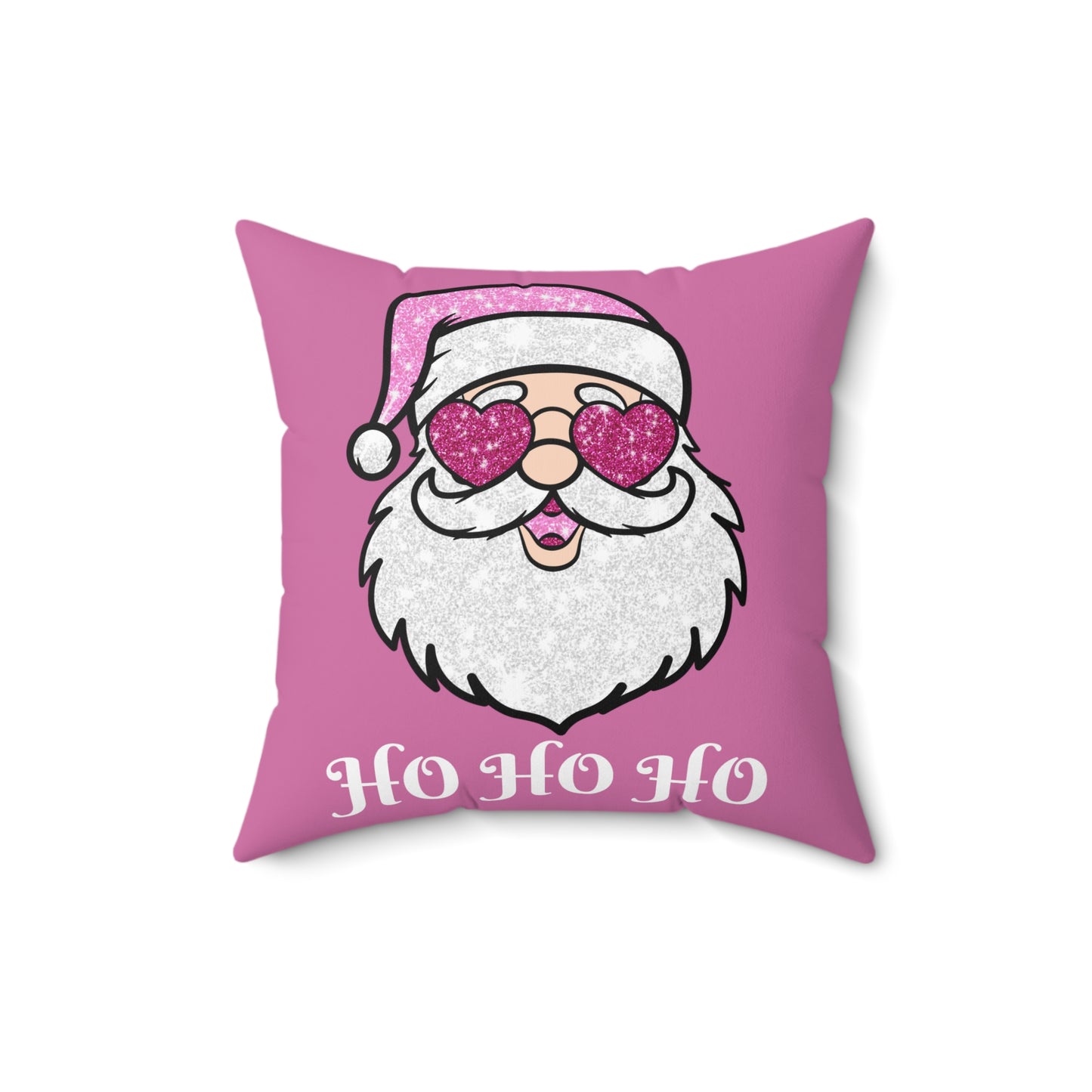 Pink Santa Throw Pillow Cover, Cute Santa Pillow, Christmas Pillow Cover, Holiday