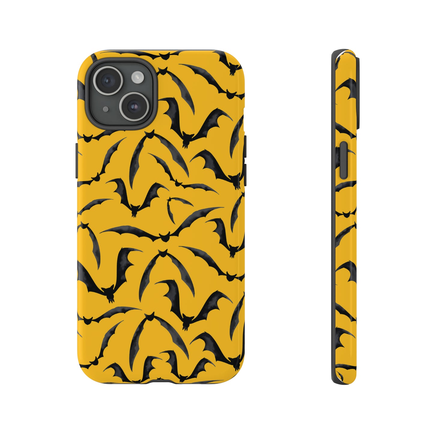 Bat Phone Case, iPhone 15 Case, Cute Glossy Halloween Goth Phone Case