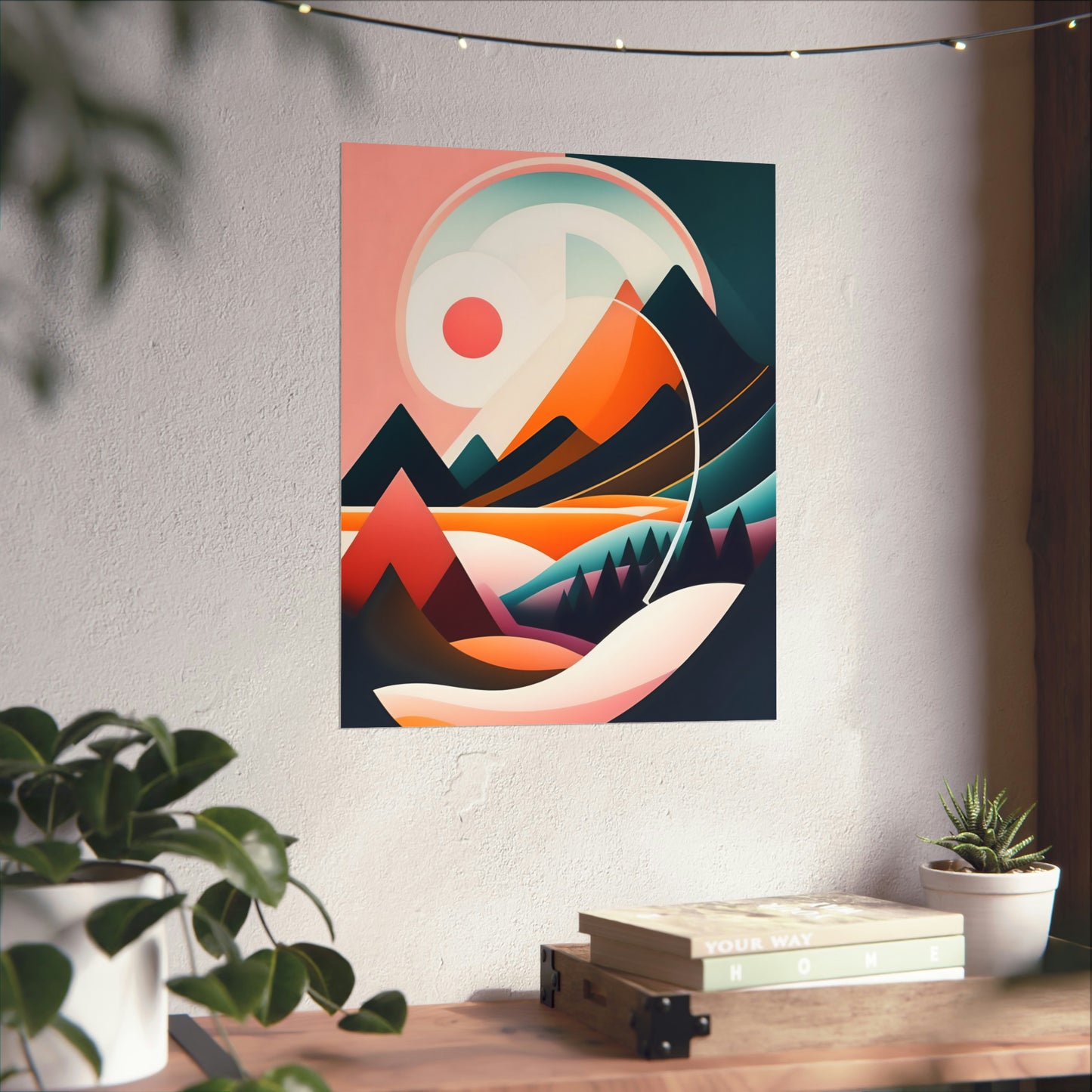 Mid-Century Modern Wall Art Print, Wall Room Decor Premium Matte Vertical Poster