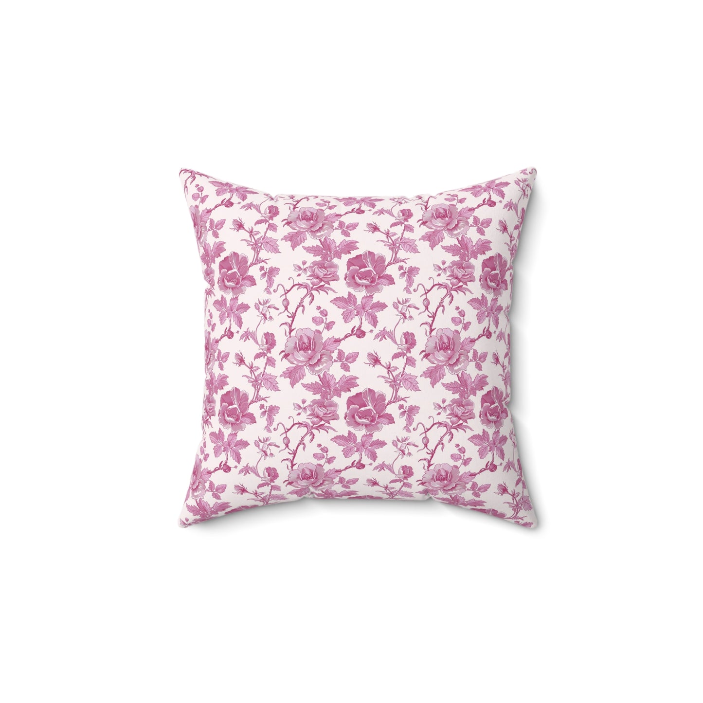 Pink Floral Toile Pillow, Coquette Home Decor Decorative Accent Throw Pillow Cover