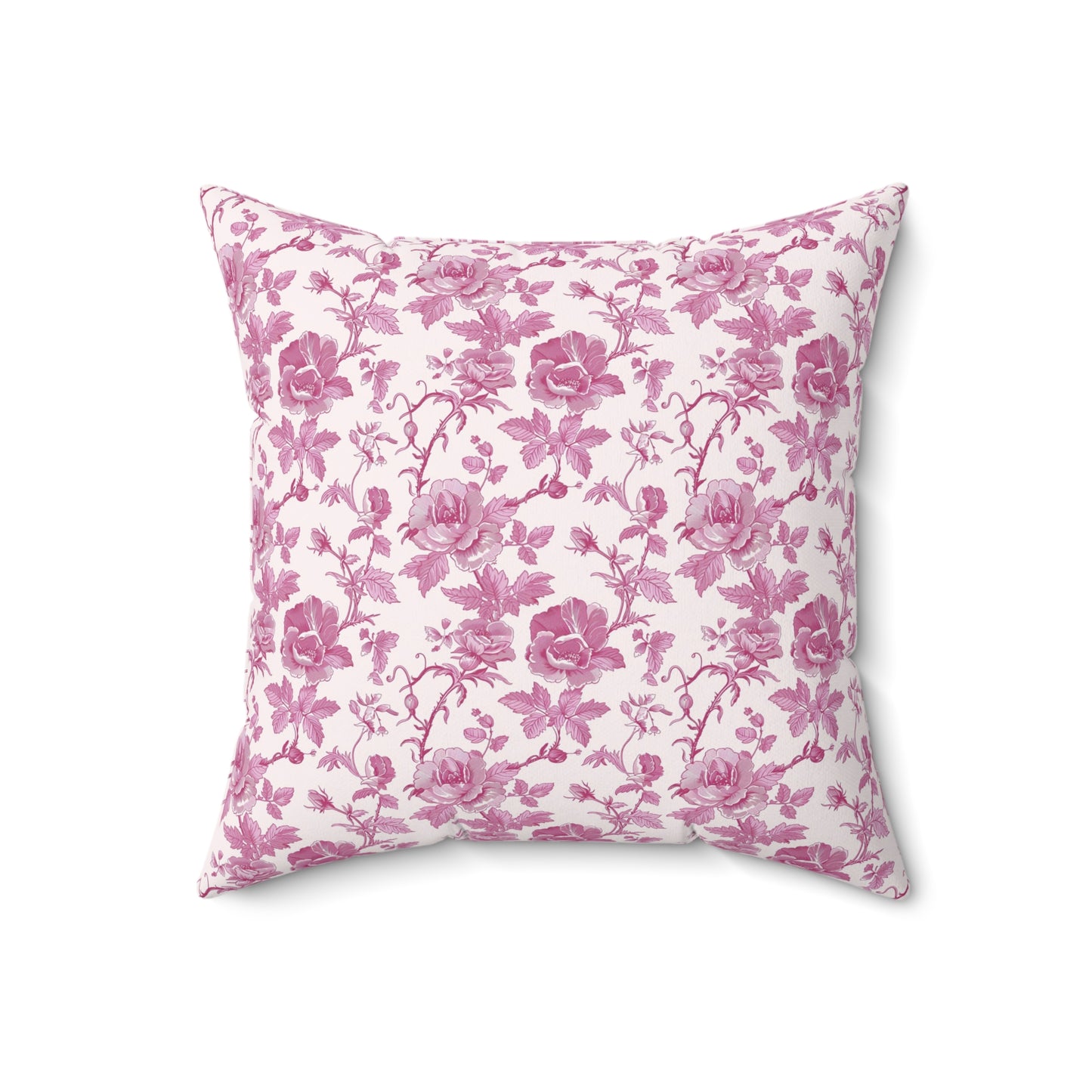 Pink Floral Toile Pillow, Coquette Home Decor Decorative Accent Throw Pillow Cover