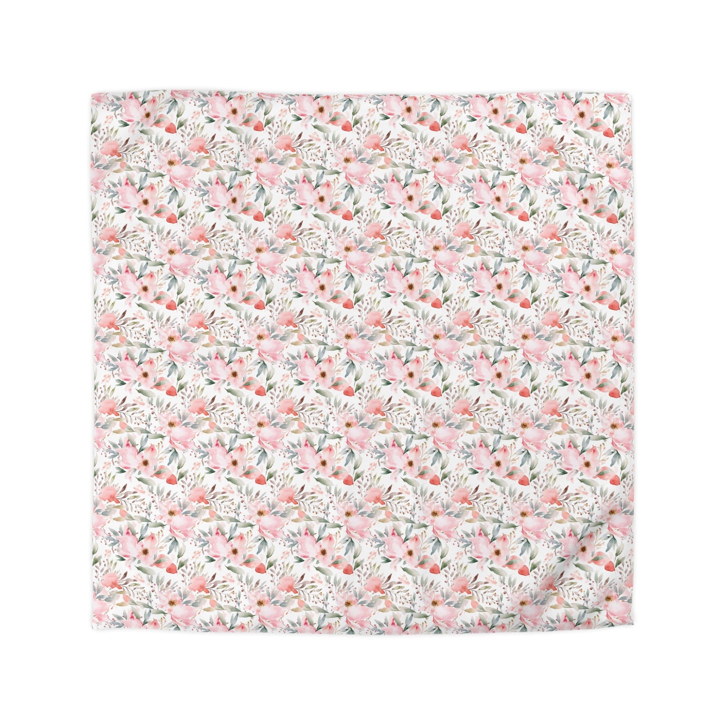 Pink Floral Microfiber Duvet Cover - Soft Bedding Set, Feminine Bedroom Decor, Floral Print Comforter Cover, Girls Room Decor, Lightweight