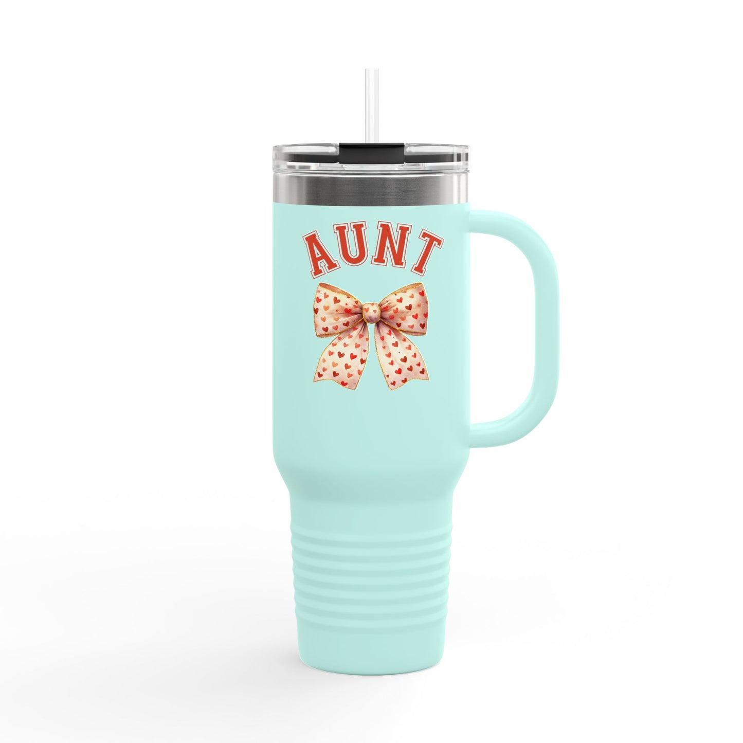 Aunt Coquette Stlye Insulated Travel Mug, Coquette Bow Coffee Tumbler, 40oz Stainless Steel
