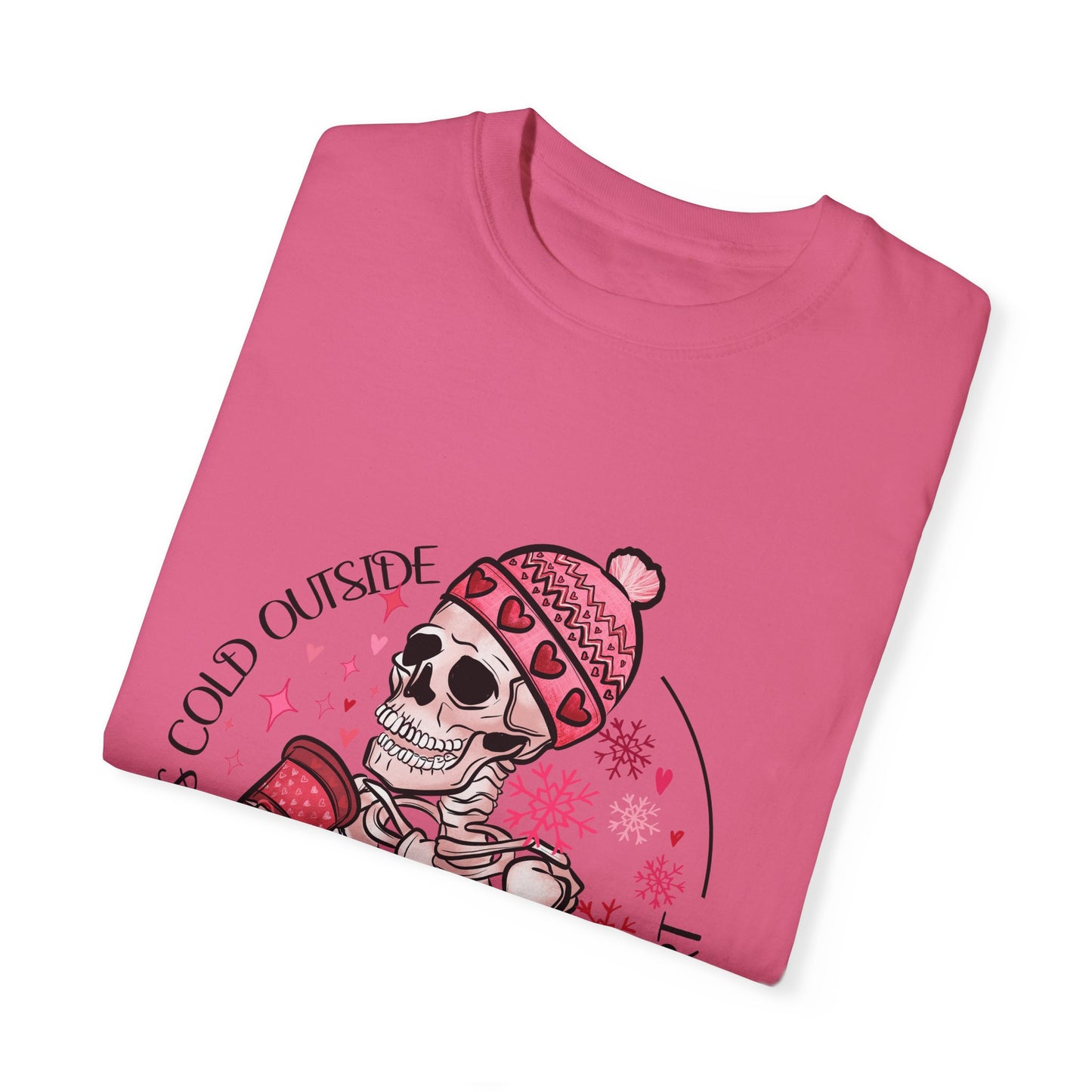 Valentine Skeleton Cold Like My Heart Graphic Tee Shirt Goth Valentine Shirt