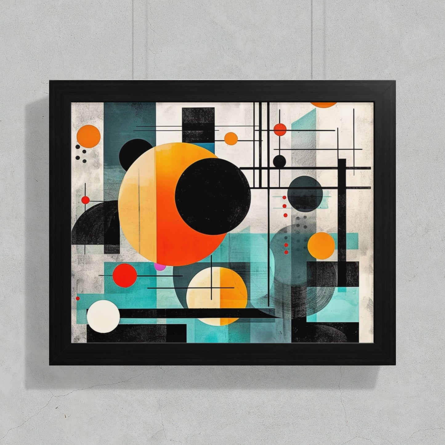Mid Century Modern Abstract Geometric Shapes Art product