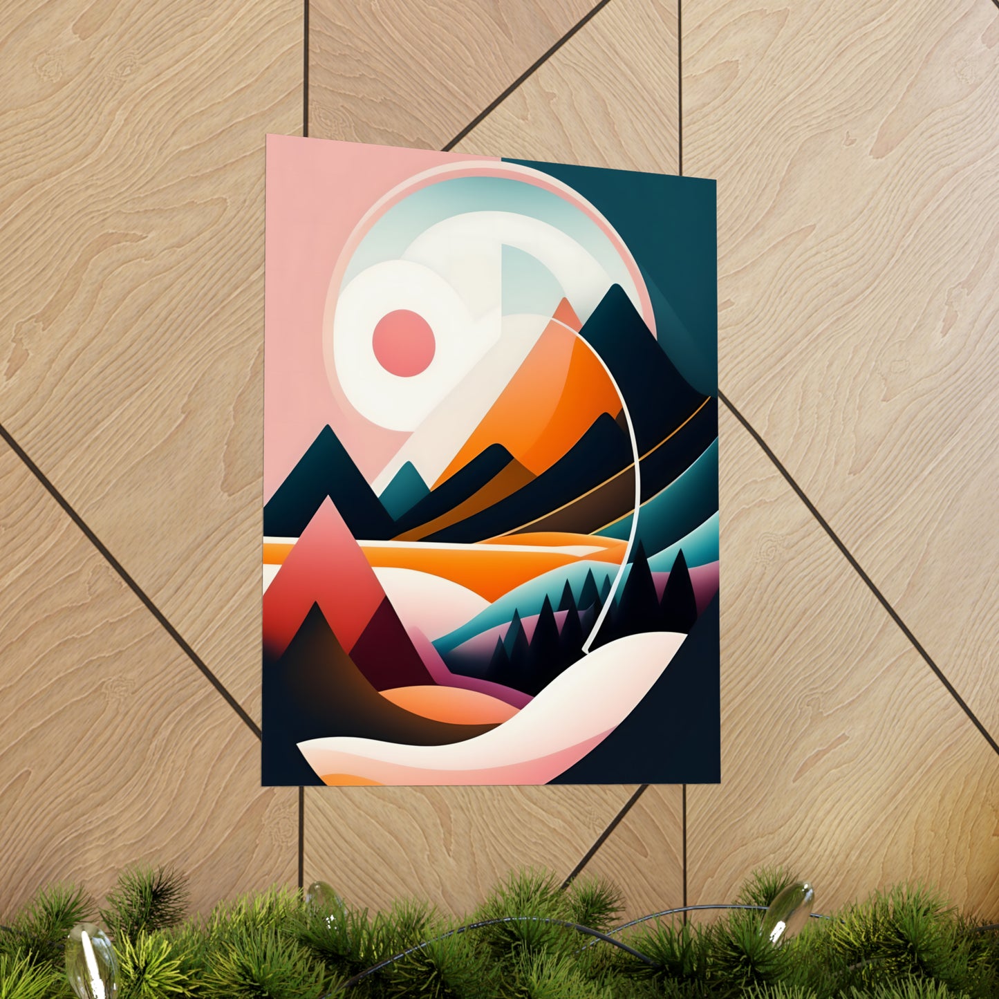 Mid-Century Modern Wall Art Print, Wall Room Decor Premium Matte Vertical Poster
