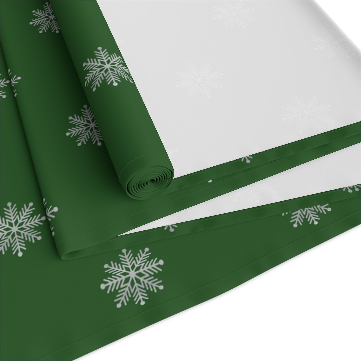 Green Christmas Table Runner, Elegant Table Decoration, Holiday Table Cloth