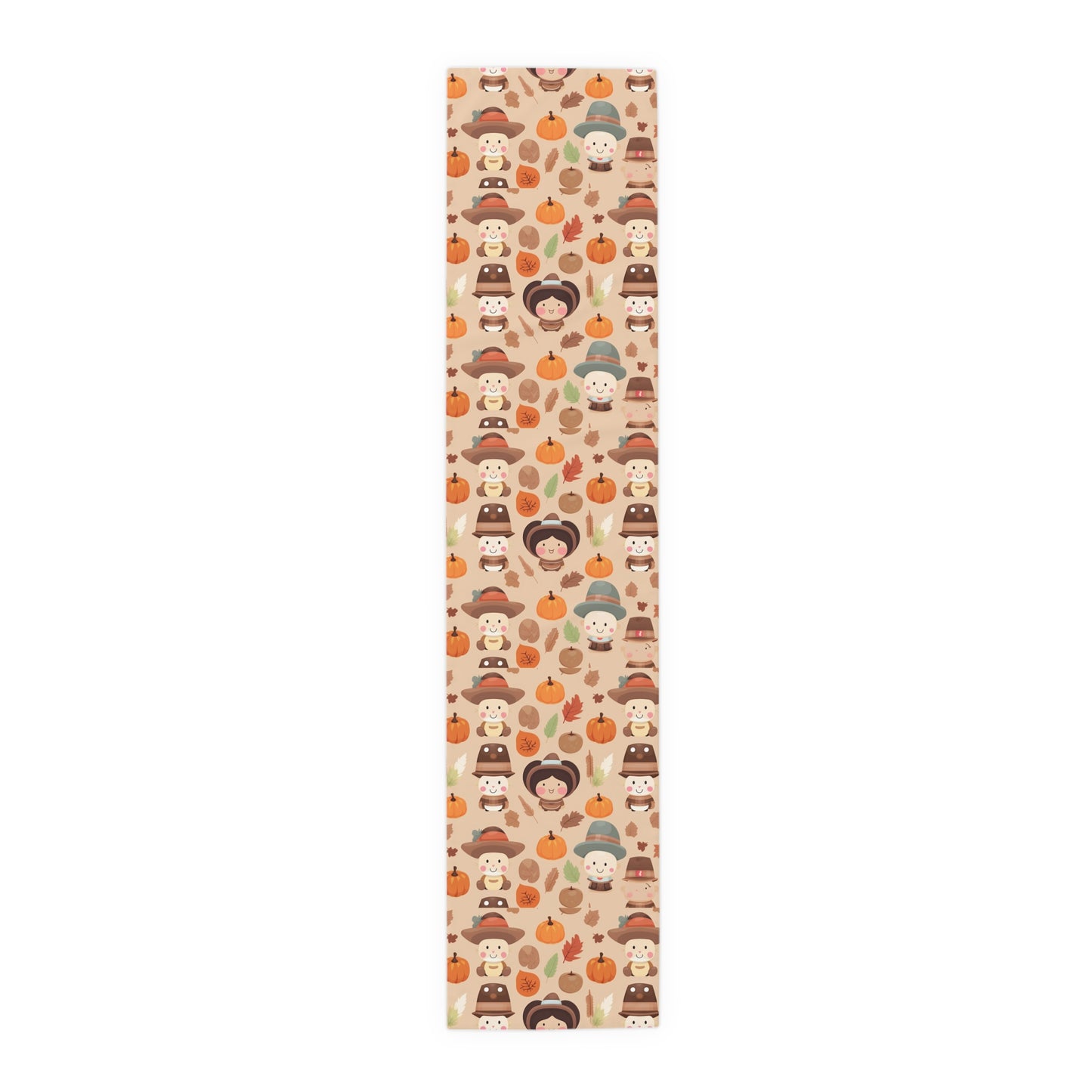 Kawaii Table Runner, Cute Thanksgiving Table Decoration, Holiday Table Cloth,