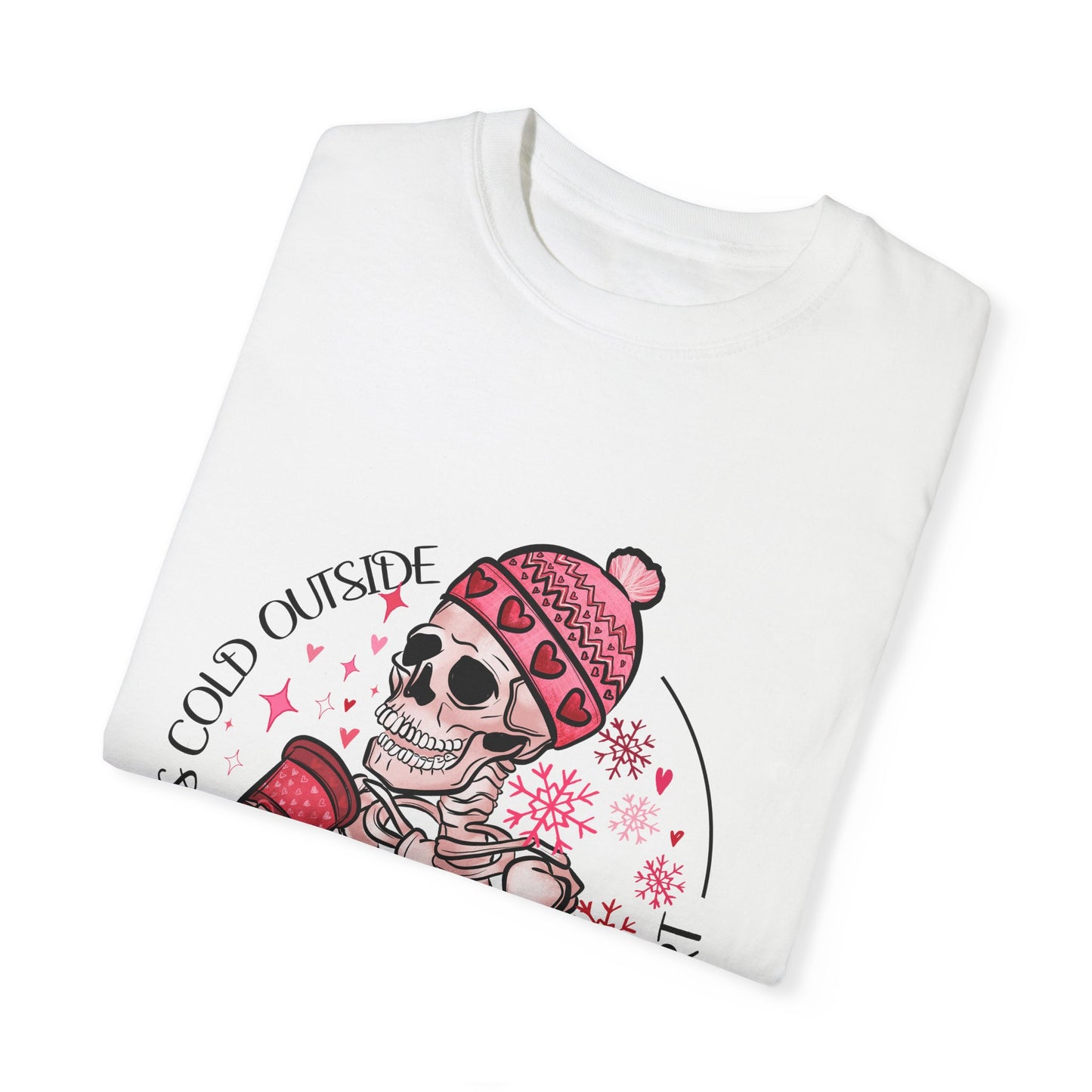 Valentine Skeleton Cold Like My Heart Graphic Tee Shirt Goth Valentine Shirt