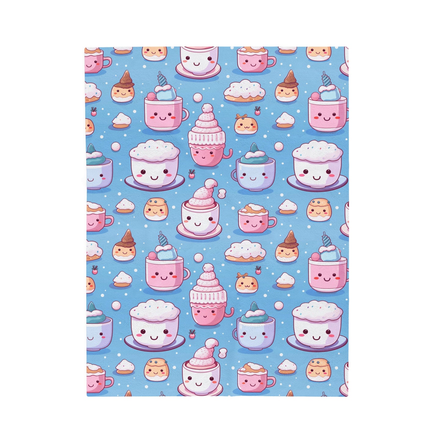 Kawaii Velveteen Blanket, Cute Throw Blanket for Kids Room