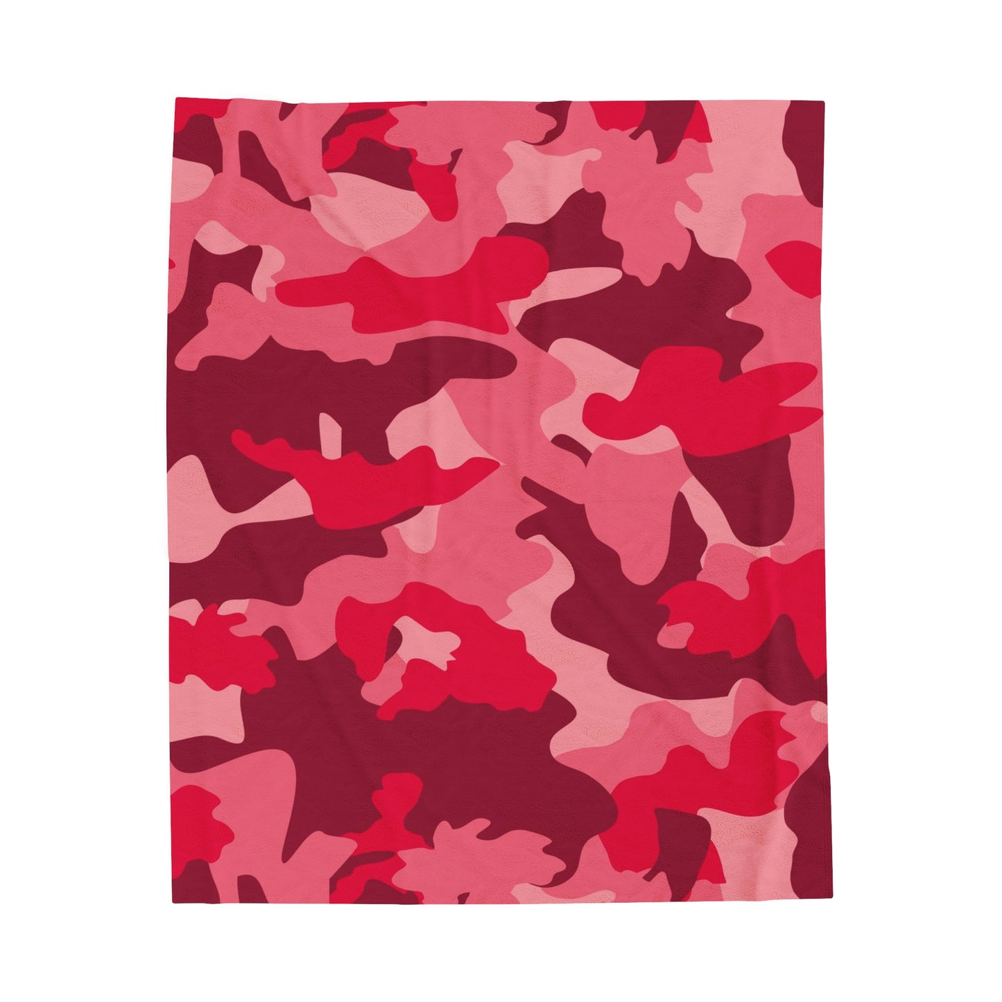 Red Camouflage Velveteen Plush Blanket, Cozy Warm Throw Blanket