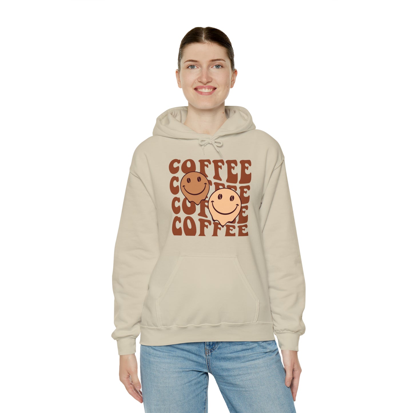 Retro Coffee Hoodie Sweatshirt, Oversize Streetwear Unisex Hooded Sweatshirt