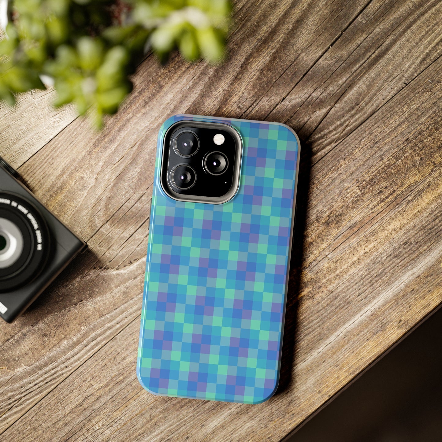 Blue Abstract Tough Phone Case, Cute Cool Trendy Biodegradable Phone Case