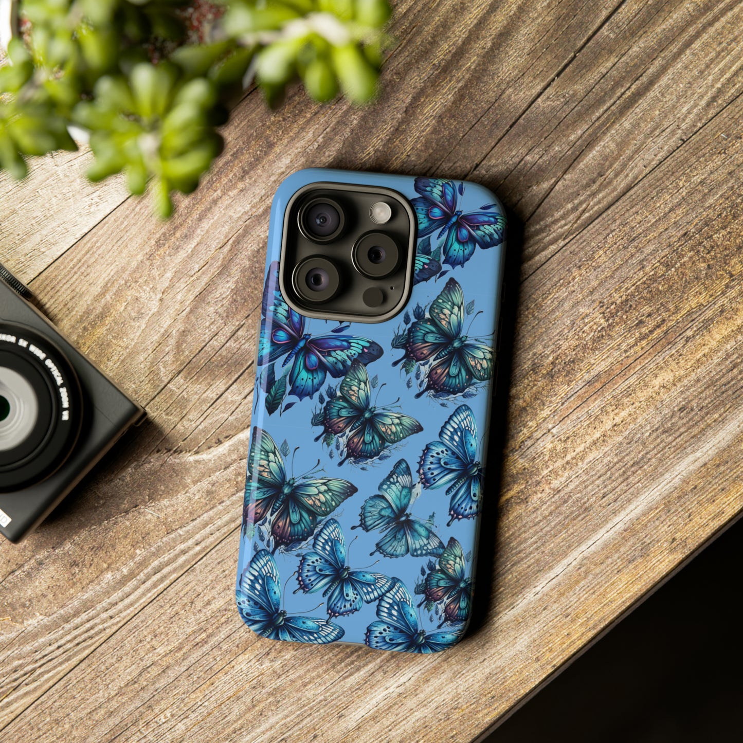 Blue Butterfly iPhone Case, Cute Cell Phone Case, Abstract Phone Case, iPhone Cover