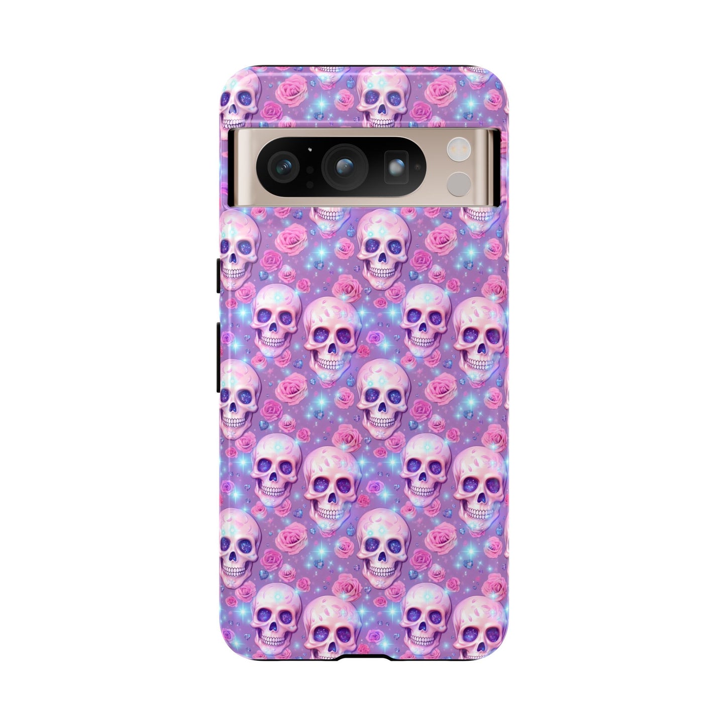 Phone Case - Skull and Roses Pastel Goth Tough Case