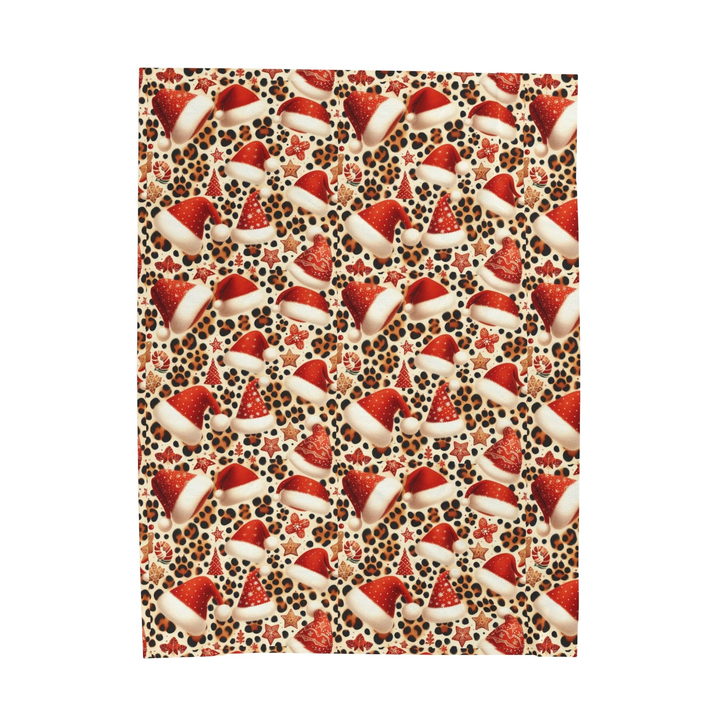 Velveteen Plush Blanket - Leopard Print Christmas Throw Blanket Couch