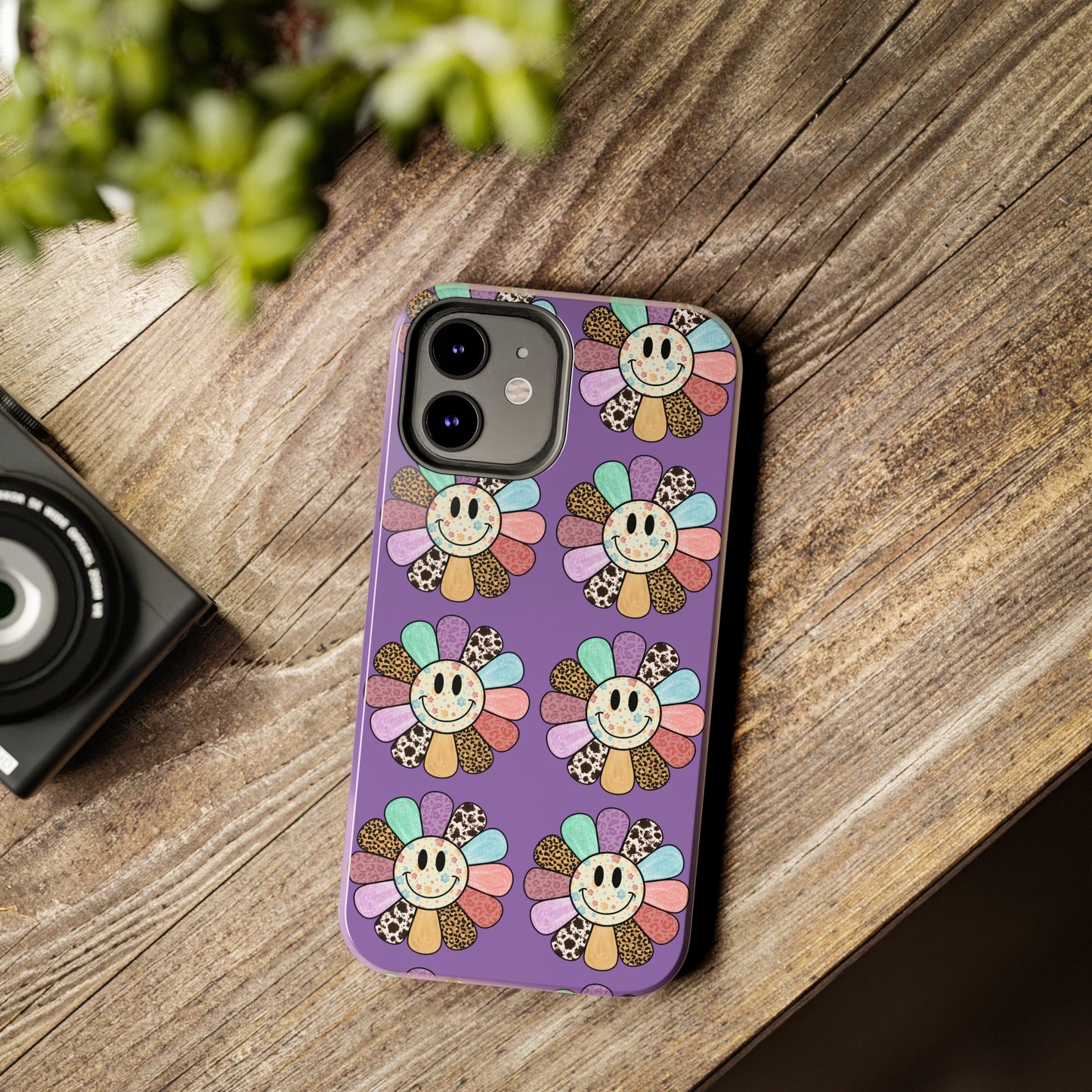 Smiley Face Retro Tough Phone Case, Cute Cool Trendy Biodegradable Phone Case