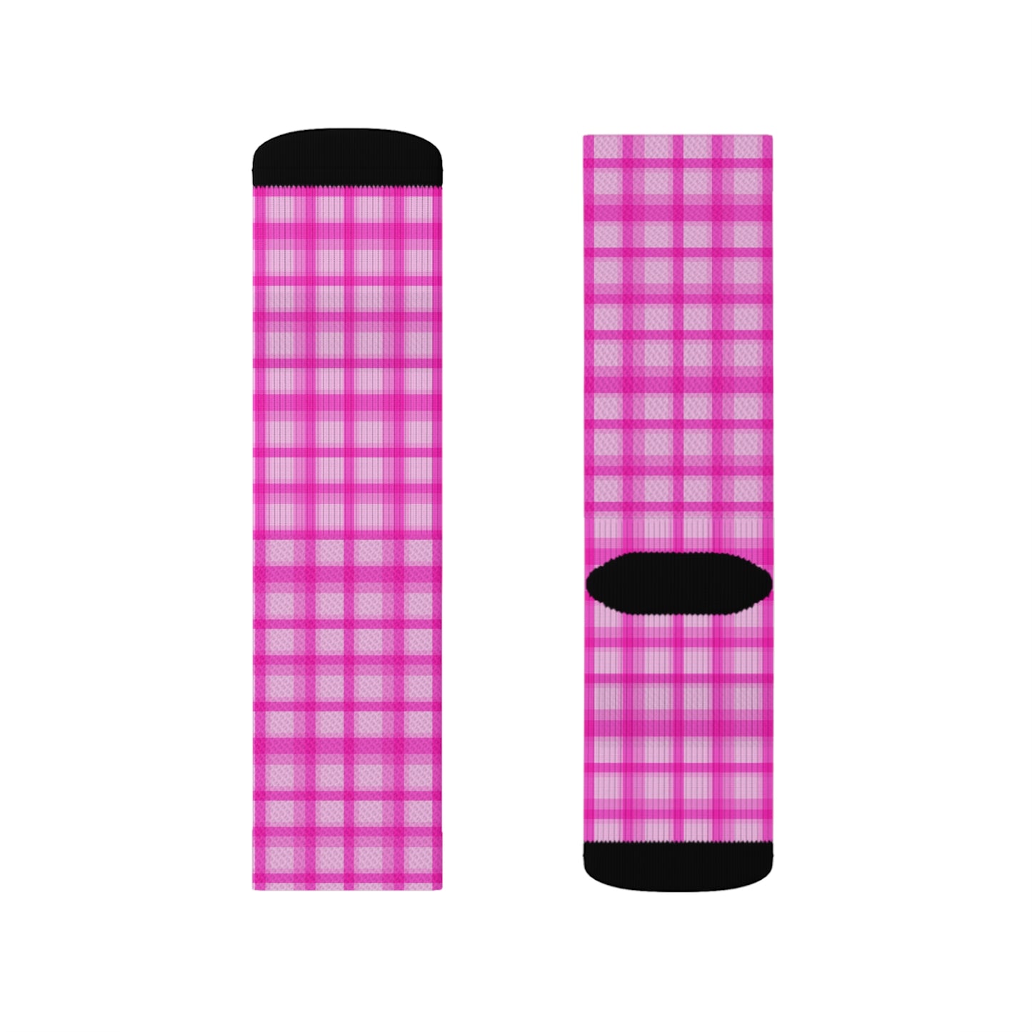 Pink Checkered Novelty Socks Valentine's Day Socks, Cute Sublimation Socks