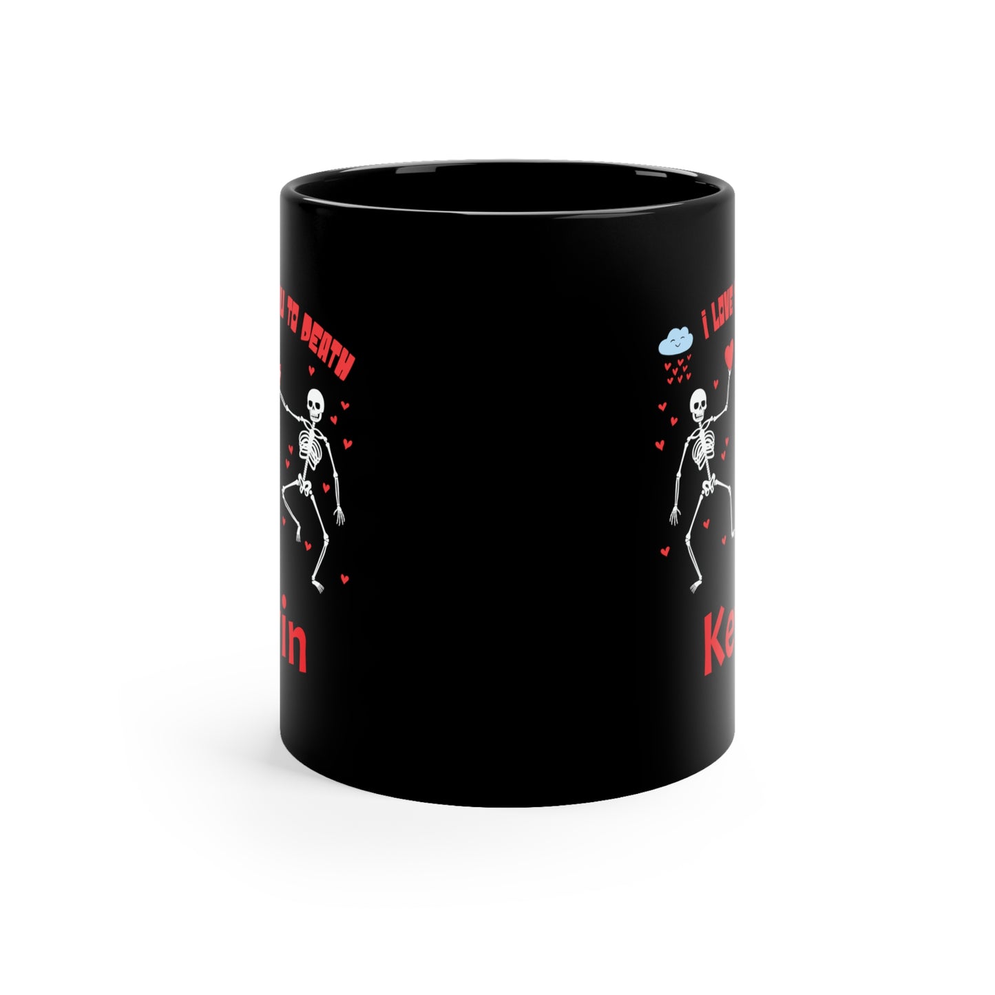 Dancing Skeleton Valentine Personalize Coffee Mug, Funny Goth Valentine Day Gift