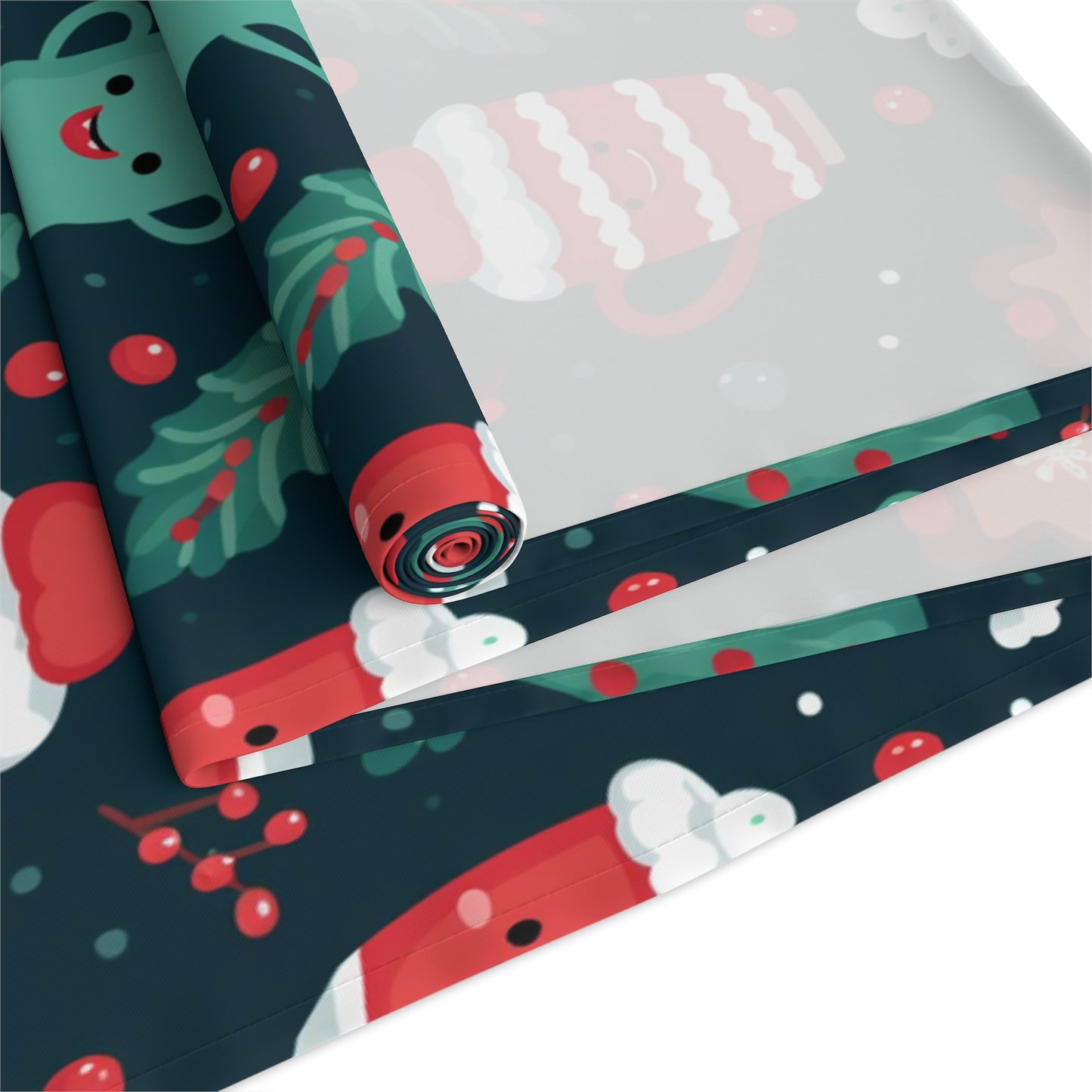 Kawaii Christmas Table Runner, Cute Holiday Decoration, Table Cloth Decor