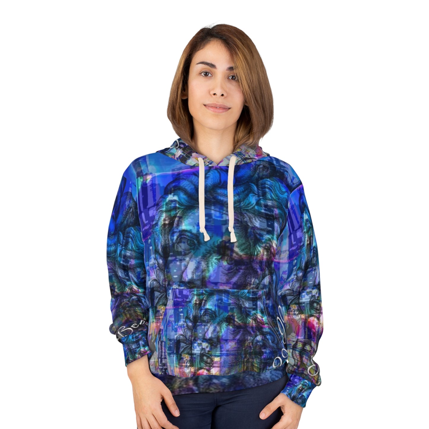 Abstract Medusa Blue Hoodie Dark Academia