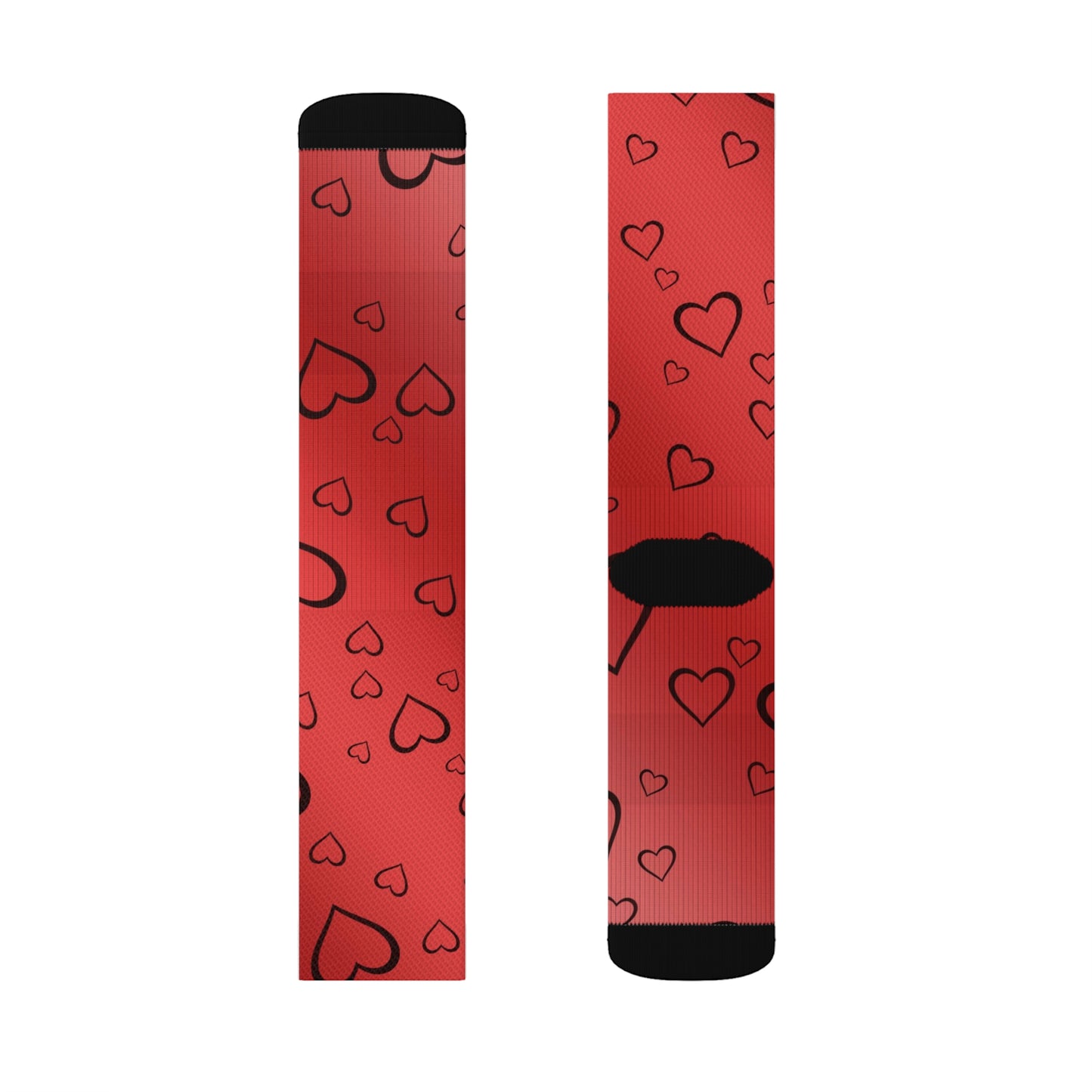 Red Heart Valentine Sublimation Socks Cute Cool Fun Novelty Socks Unisex