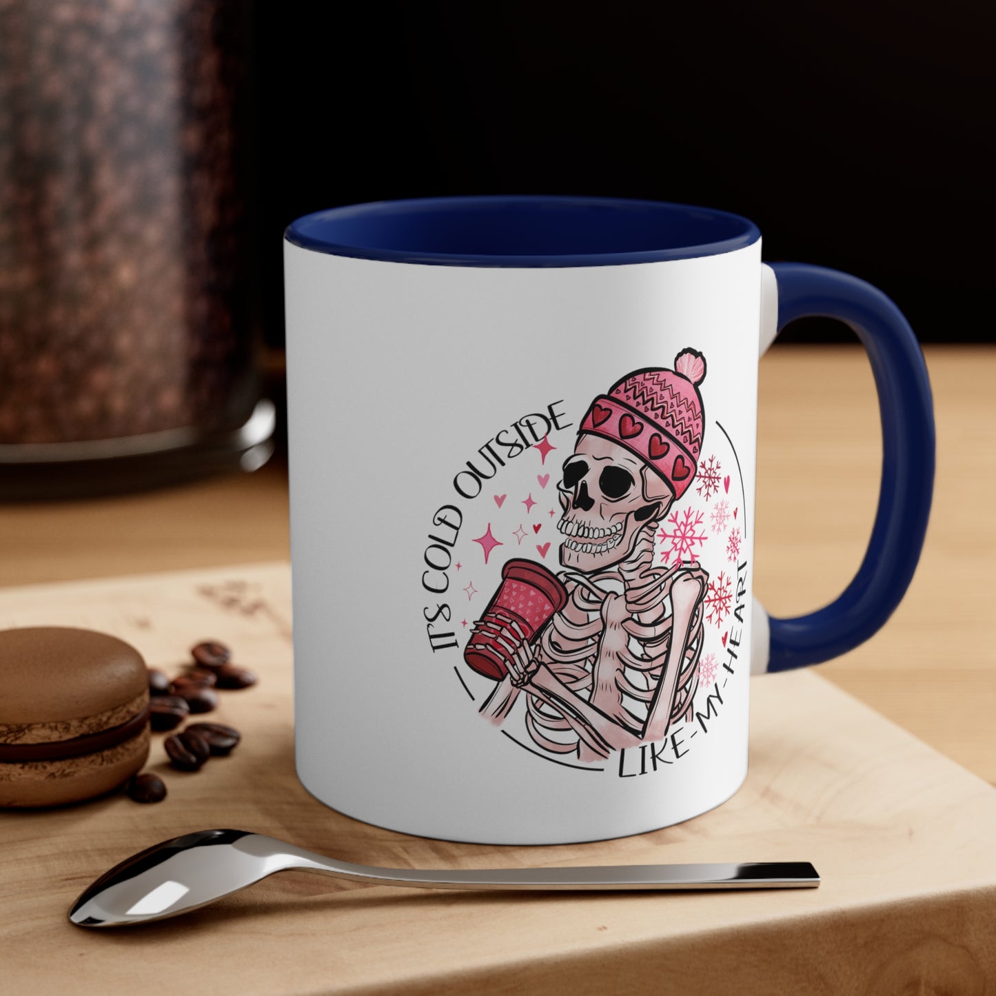 Skeleton Valentine Gothic Accent Coffee Mug, Sarcastic Funny Dark 11oz