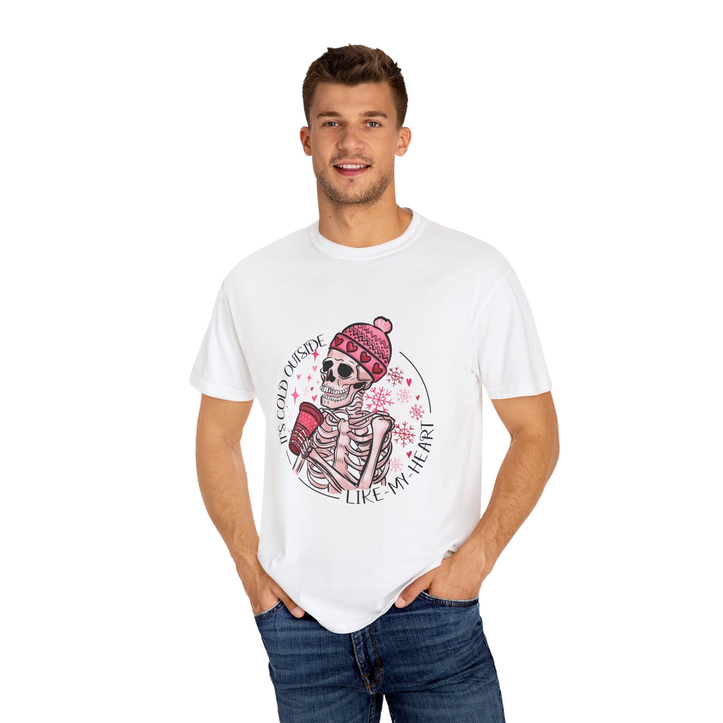 Valentine Skeleton Cold Like My Heart Graphic Tee Shirt Goth Valentine Shirt