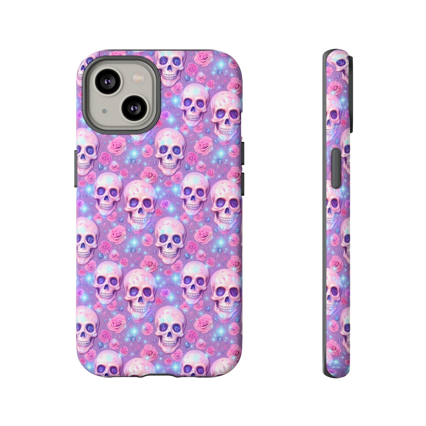 Phone Case - Skull and Roses Pastel Goth Tough Case