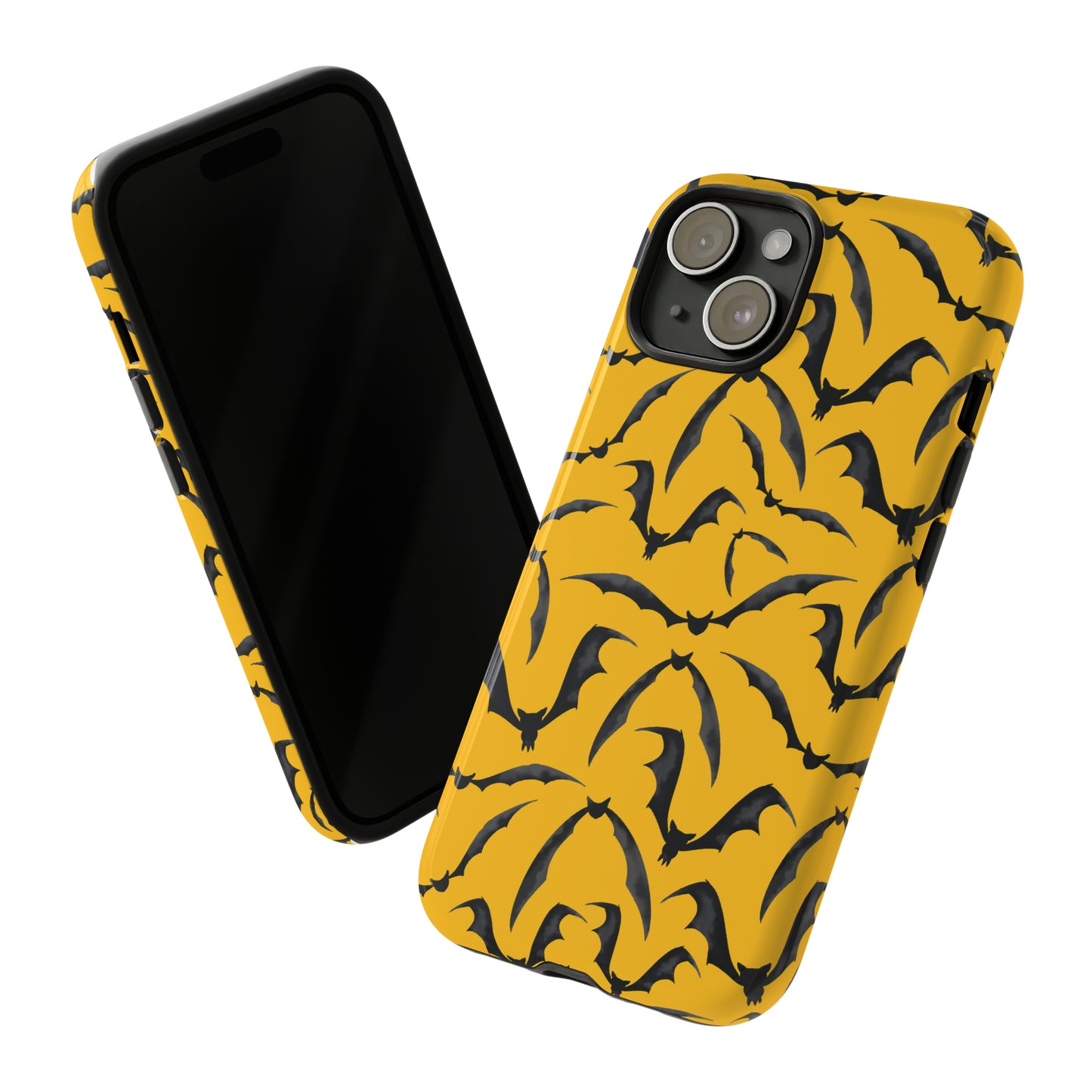 Bat Phone Case, iPhone 15 Case, Cute Glossy Halloween Goth Phone Case